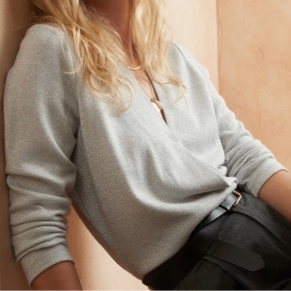 NWT Banana Republic Gray Lurex Knit Wrap Size XS - Picture 1 of 4